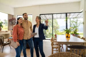 real estate agent working with clients
