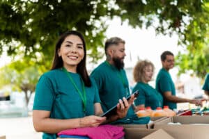 real estate agent building relationships in the community