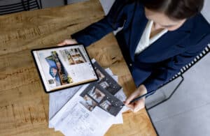 real estate agent preparing for contract negotiations